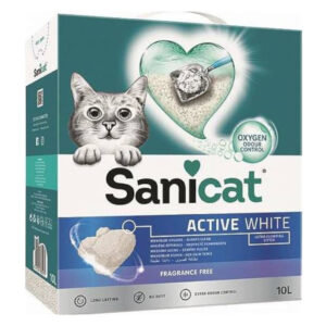 10L Litière Sanicat Active White - pour chat
