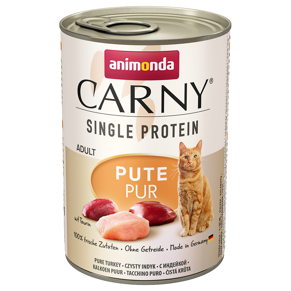 12x400g Single Protein Adult pure dinde Animonda Carny - Pâtée pour chat