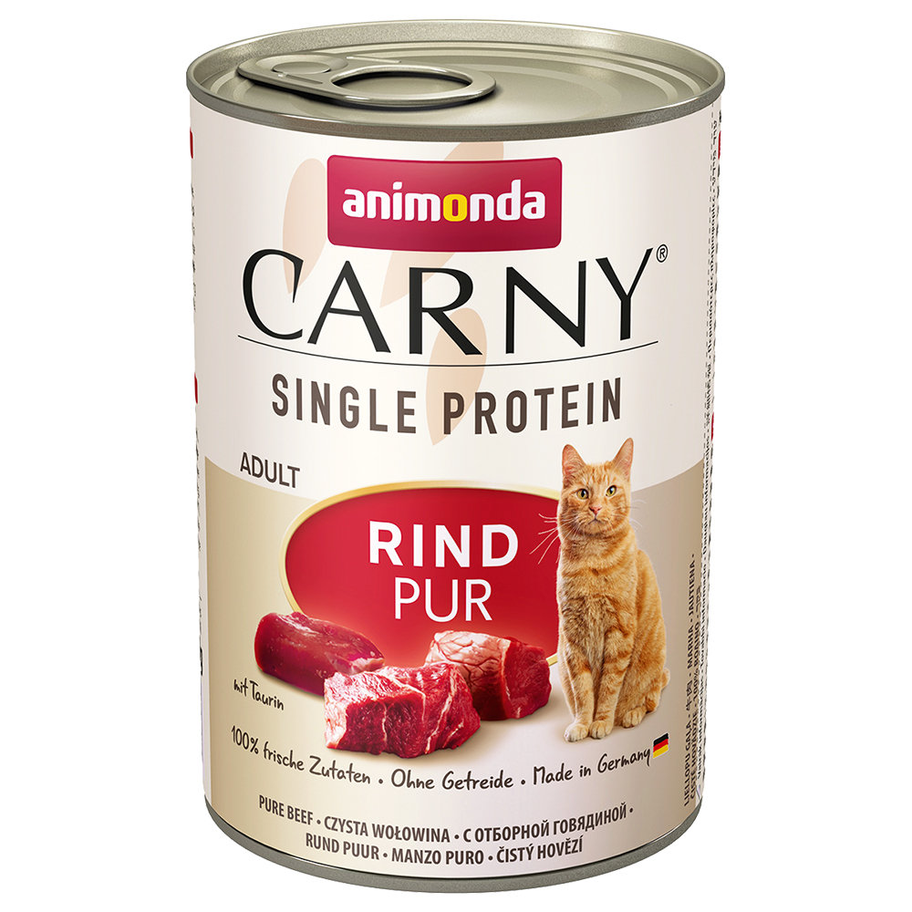12x400g Single Protein Adult pur bœuf Animonda Carny - Pâtée pour chat
