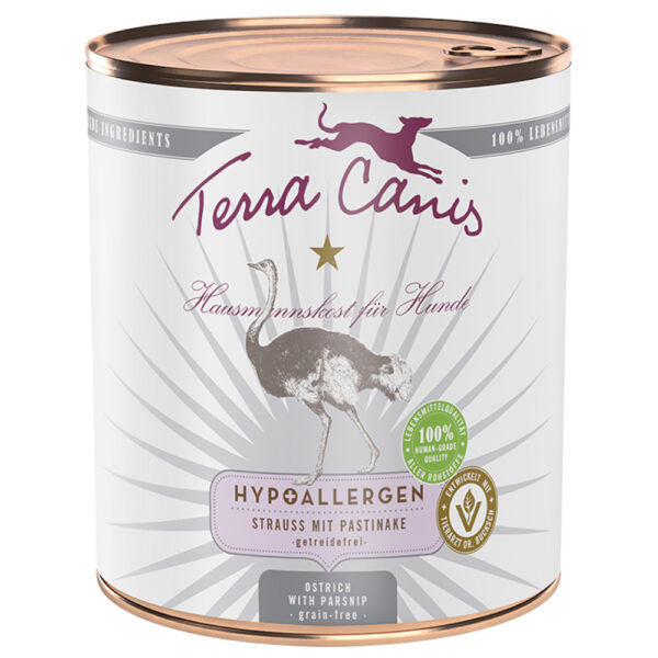 12x800g Terra Canis hypoallergénique autruche