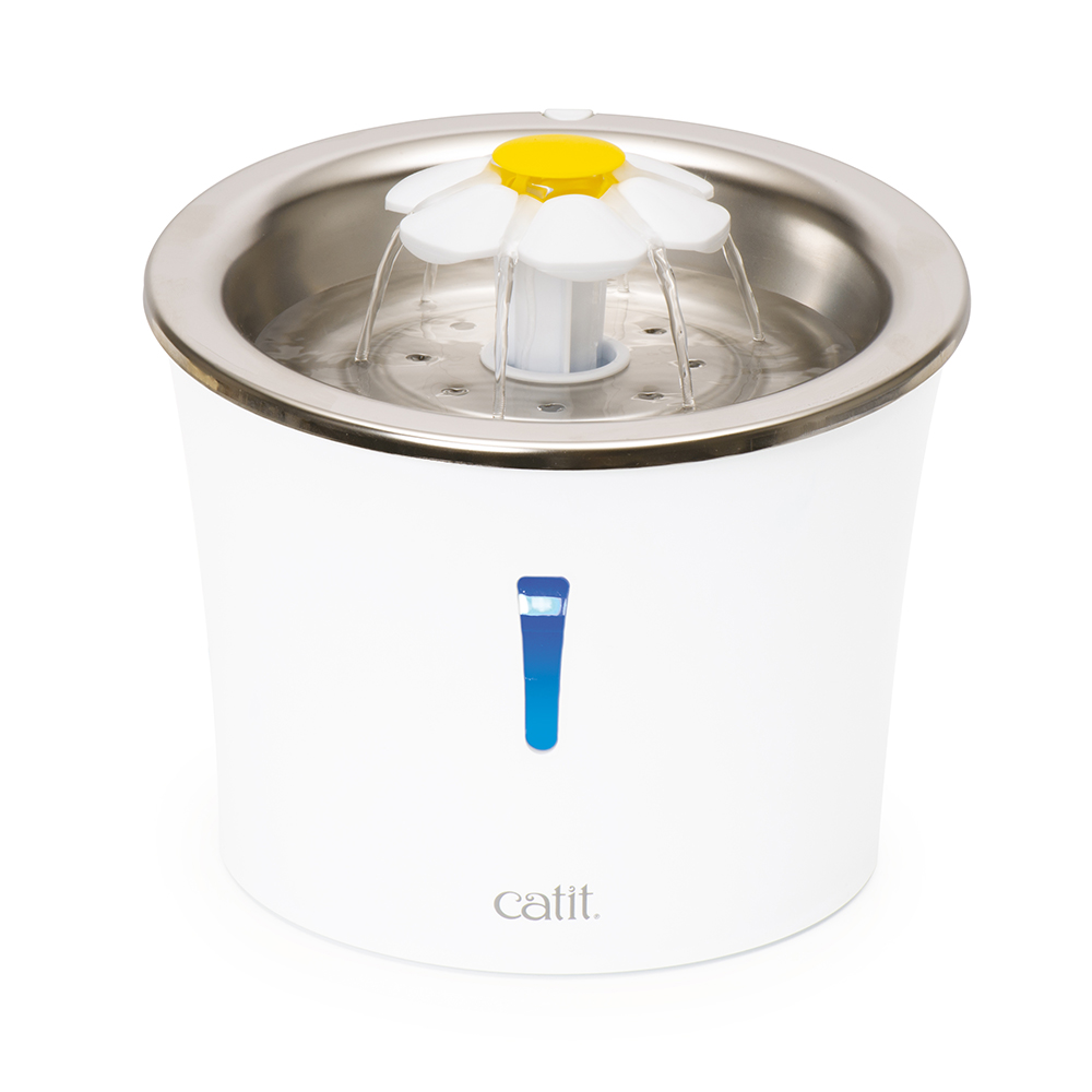 Abreuvoir Catit (3L) avec fleur en acier inoxydable - pour chat