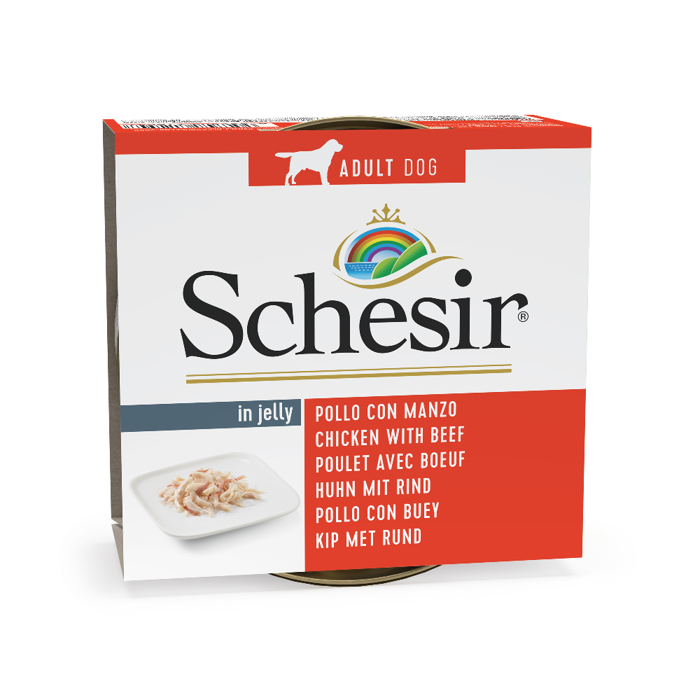 Lot Schesir 24 x 150 g pour chien - poulet