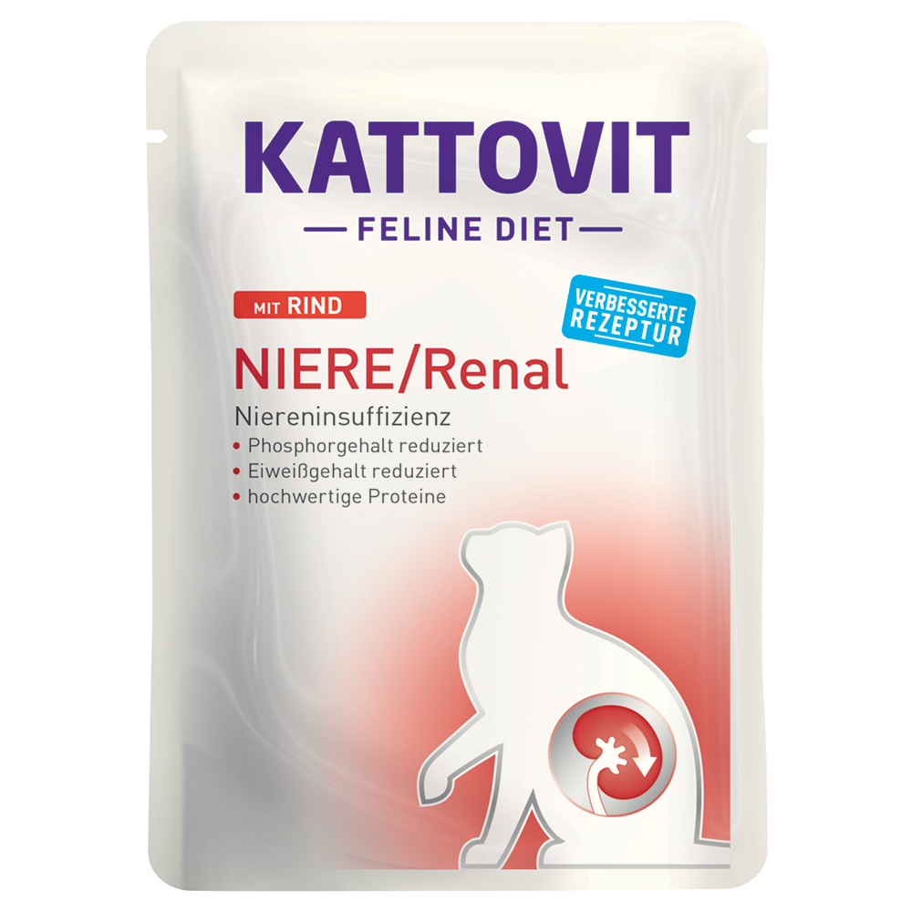 12x85g Renal spécial reins boeuf Kattovit - Pâtée pour chat