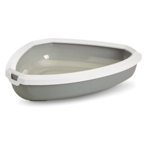Bac à litière d'angle Savic Rincon gris / blanc - pour chat