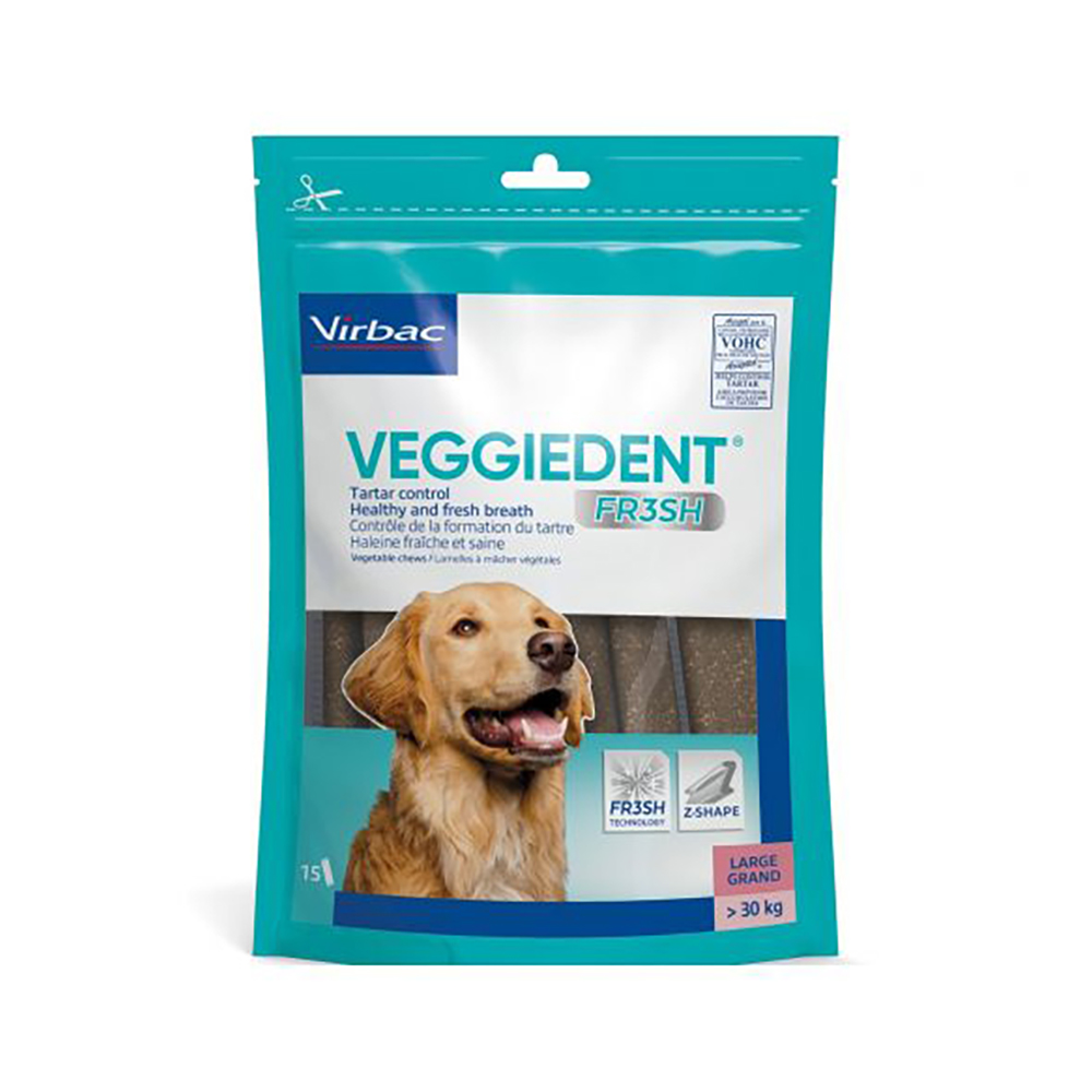 30x35g (taille L) Virbac VEGGIEDENT Fresh - pour les grands chiens (>30 kg)