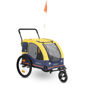 Remorque à vélo HAFENBANDE Cabby L avec 2 attelages - L 155 x l 74 x H 103 cm / jusqu'à 45 kg