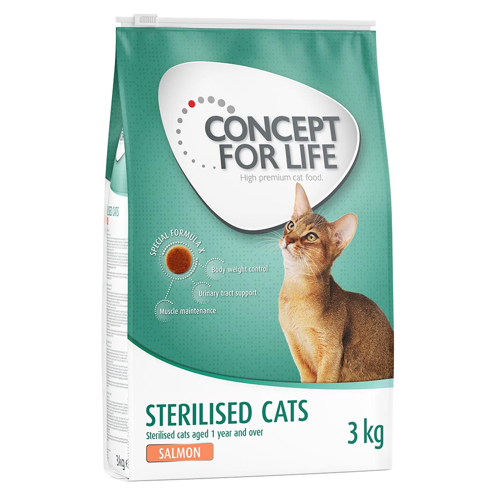 3kg Sterilised Cats saumon Concept for Life - Croquettes pour chat