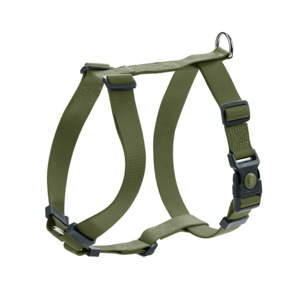 Lot HUNTER : harnais London Vario Rapid + laisse London vert olive pour chien - harnais taille M + laisse 200 x 1