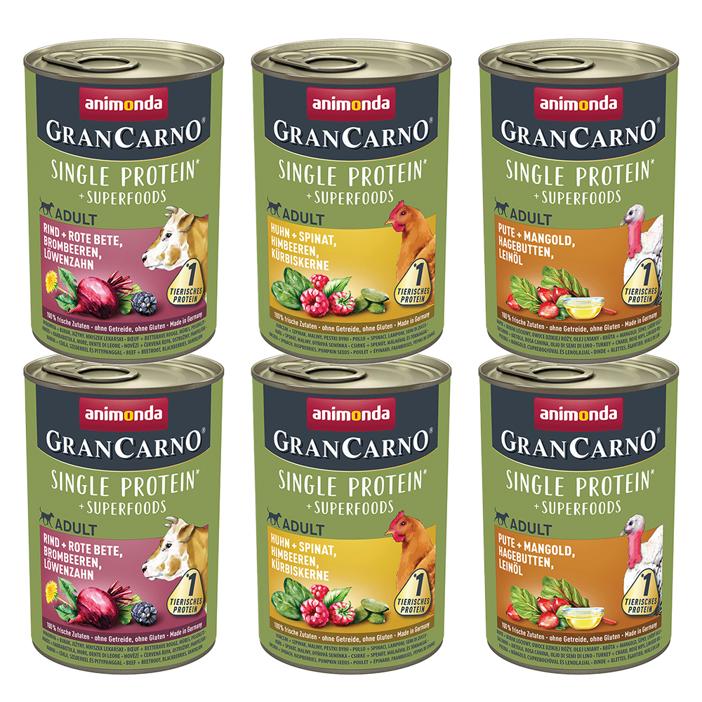 6x400g Adult Superfoods Animonda GranCarno - Pâtée pour chien