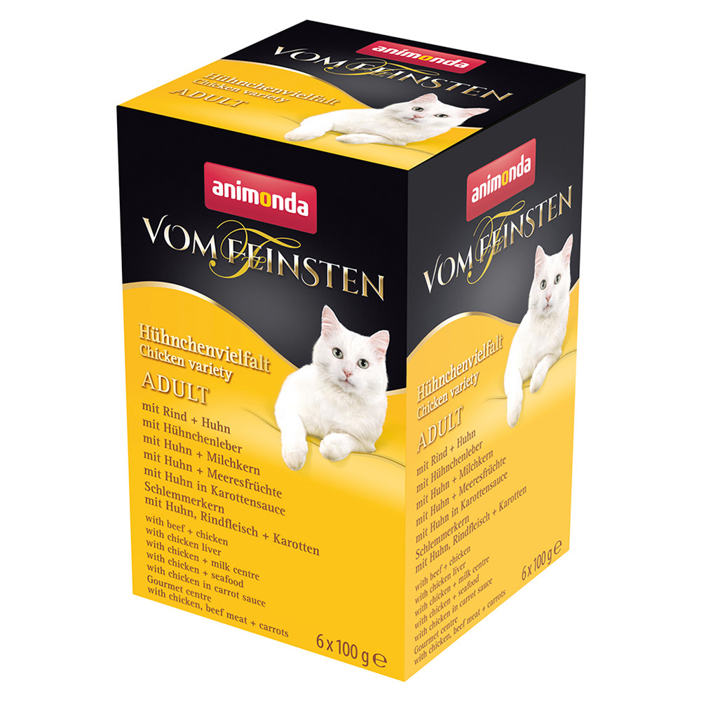 6x100g Adult sélection au poulet (6 variétés) Animonda Vom Feinsten - Pâtée pour chat