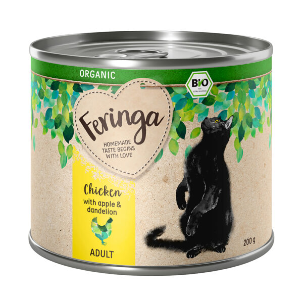 24x200g Feringa Organic bio Adult poulet - Pâtée pour chat