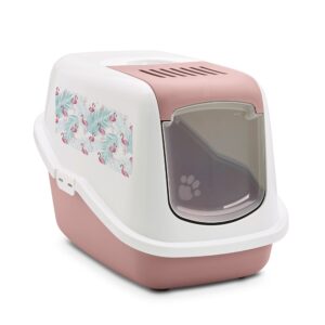 Maison de toilette Savic Nestor motif Flamingo + 2 filtres + 12 sacs - pour chat
