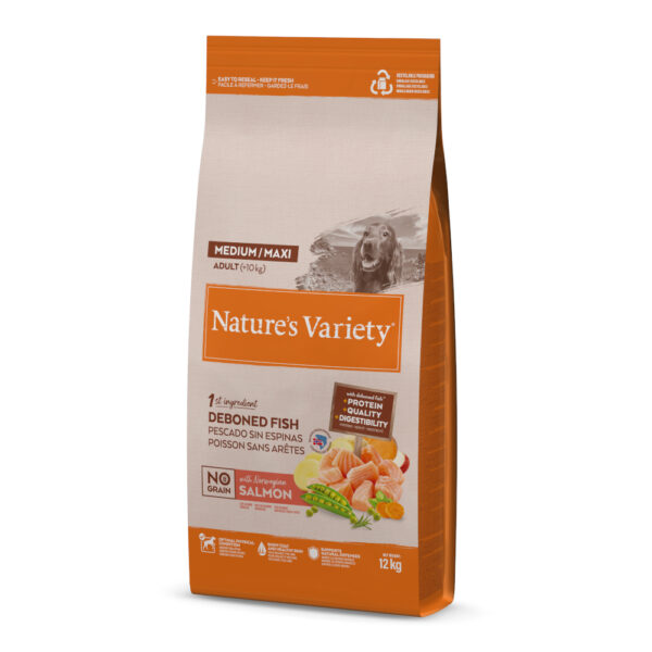 2x12kg Nature's Variety No Grain Medium/Maxi Adult saumon - Croquettes pour chien