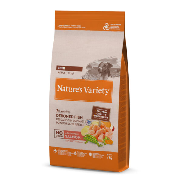 2x7kg Nature's Variety No Grain Mini Adult saumon - Croquettes pour chien