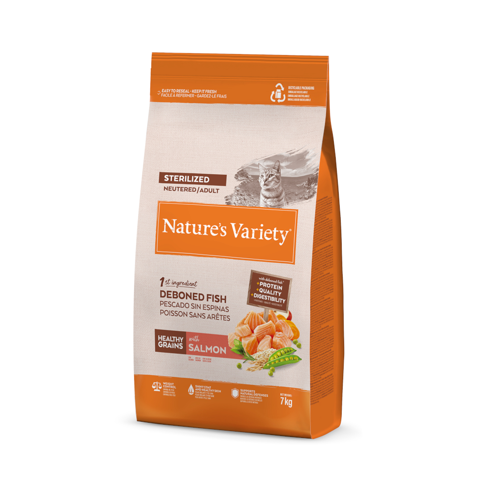 2x7kg Nature's Variety Original Sterilised saumon - Croquettes pour chat