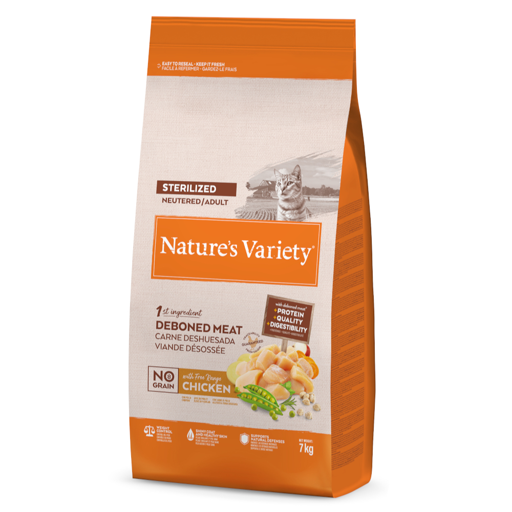 2x7kg Nature's Variety Sterilised Chicken - Croquettes pour chat