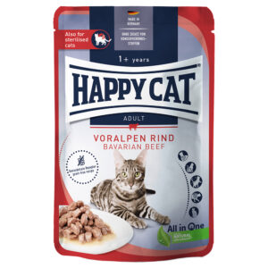 24x85g Happy Cat Meat en sauce bœuf des Préalpes - Pâtée pour chat