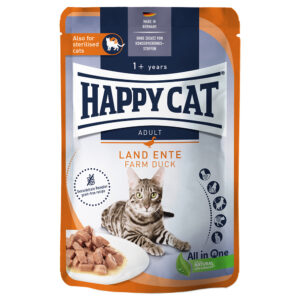 24x85g Happy Cat Meat en sauce canard fermier - Pâtée pour chat