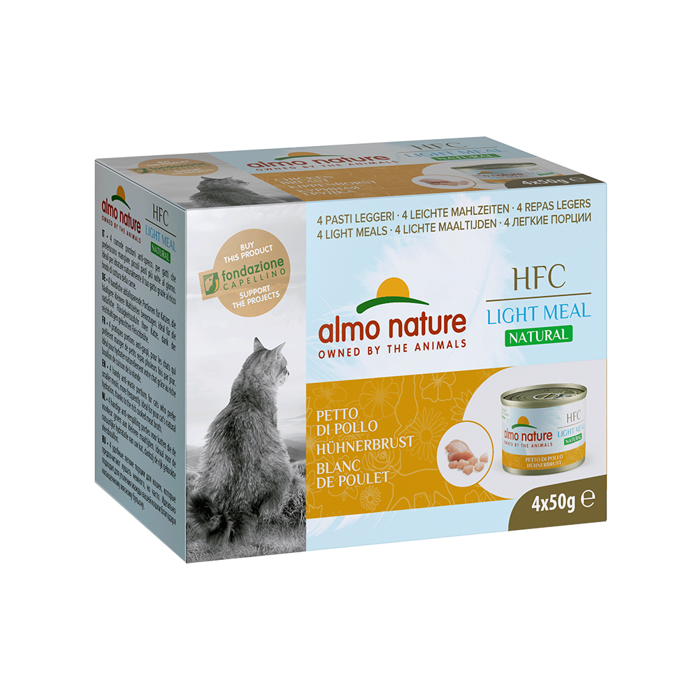48x50g Almo Nature HFC Natural Light blanc de poulet - Pâtée pour chat
