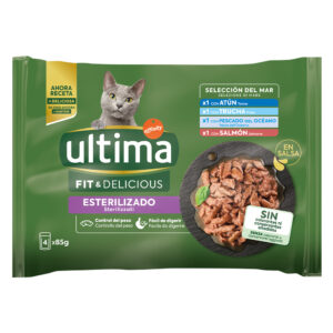 48x85g Ultima Stérilisé sélection aux poissons - Pâtée pour chat