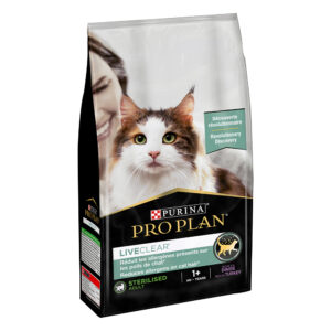 2x1.4kg LiveClear Sterilised Adult dinde PRO PLAN PURINA croquettes pour chat : le 2ème à -50 % !
