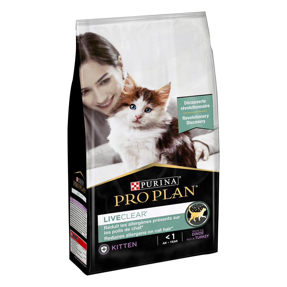 2x1.4kg LiveClear Kitten dinde PRO PLAN PURINA croquettes pour chat : le 2ème à -50 % !