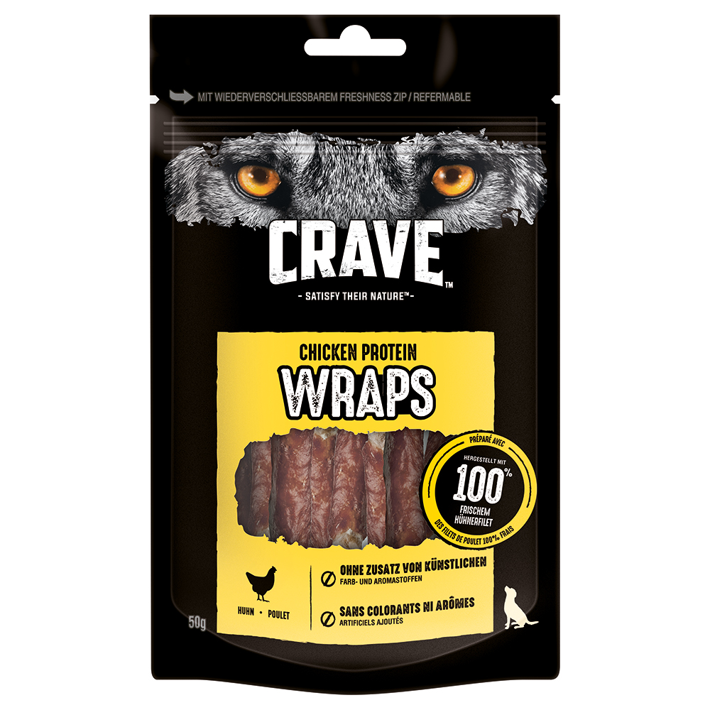 10x50g Friandises Crave Protein Wraps