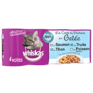 Whiskas La Carte 12 x 390 / 400 g pour chat - La Carte du Pêcheur en gelée (12 x 390 g)