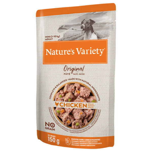 8x150g Mégapack Nature's Variety Original Paté No Grain Mini poulet - Pâtée pour chien