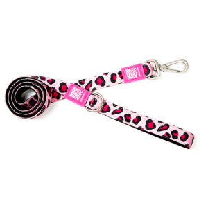 Laisse courte Max & Molly Leopard Pink pour chien - taille M : L 120 x l 2 cm
