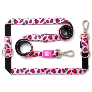 Laisse multifonctions Max & Molly Leopard Pink pour chien - taille S : L 200 x l 1