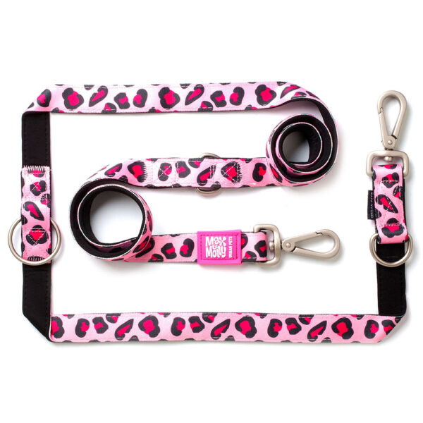 Laisse multifonctions Max & Molly Leopard Pink pour chien - taille S : L 200 x l 1