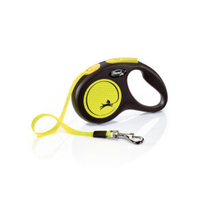 Laisse flexi New Neon 5 m pour chien - taille S : jusqu'à 15kg