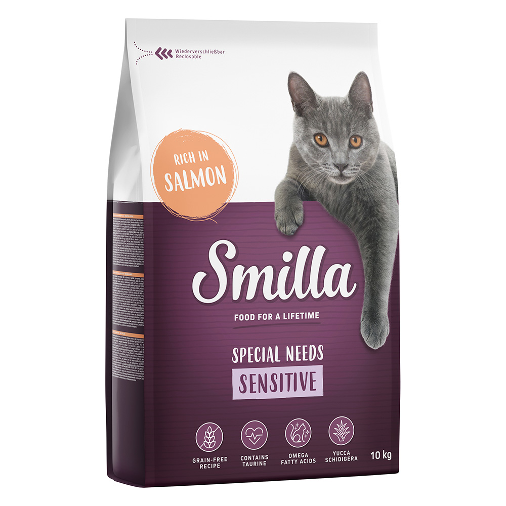 Smilla Adult Sensitive sans céréales saumon pour chat - 10 kg