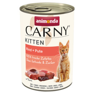 24x400g Animonda Carny Kitten bœuf et dinde - Pâtée pour chat