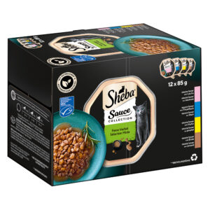 Mégapack Les Barquettes de Sheba 144 x 85 g pour chat - Sauce Lover (saumon