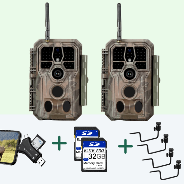 Pack x2 Caméras Piege Photographique Nocturne WiFi Bluetooth