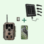 Piège photo 32MP Photo 1296P Video vision nocturne | A280W + kit panneaux solaires Marron