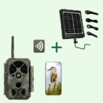 Piège photographique WIFI Photo 32MP et Video 1296P Serie A350W-V+ kit panneaux solaires Gris