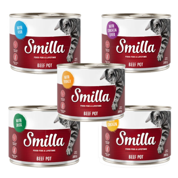 6x200g Smilla bœuf lot mixte - Pâtée pour chat