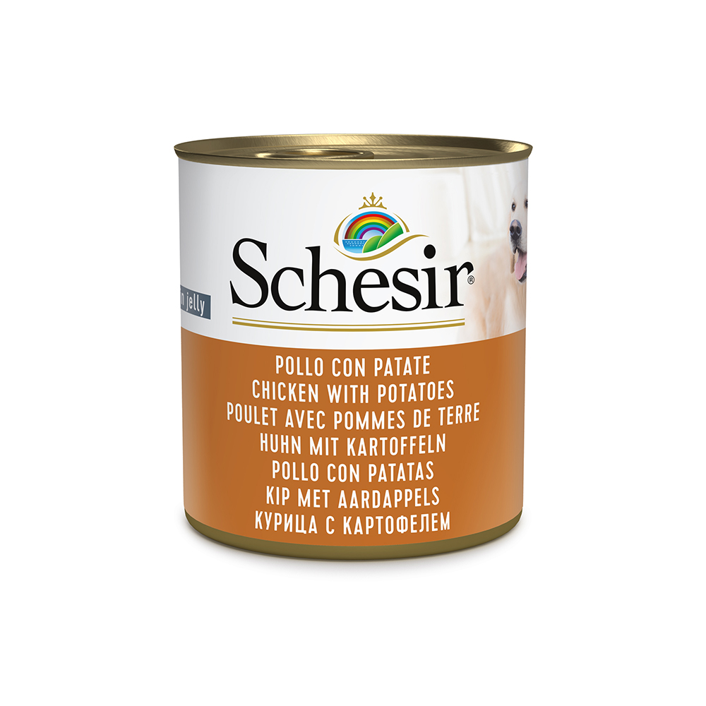 24x 285g Schesir Huhn mit Kartoffeln Nassfutter für Hunde