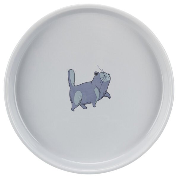 Gamelle en céramique Trixie plate et large pour chat - capacité : 600 mL - 23 cm de diamètre