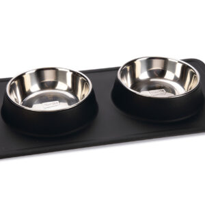 Gamelle double Karlie Dex avec support en silicone pour chien - capacité : 2 X 350 mL