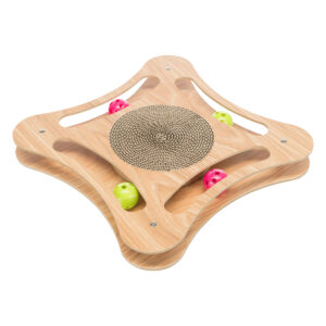 Plateau griffoir Trixie avec cadre en bois pour chat - L 35 x l 35 x H 4 cm