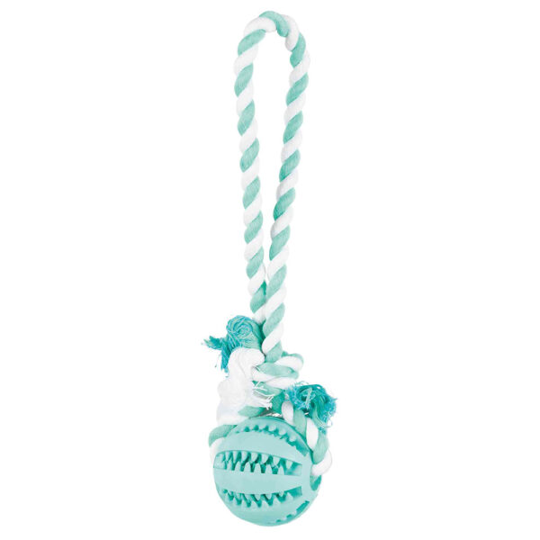 Trixie Denta Fun Corde de jeu avec balle pour chien - 7 cm de diamètre x L 24 cm