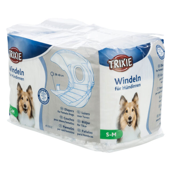 12 couches Trixie pour chiens femelles - taille S-M : 28-40 cm