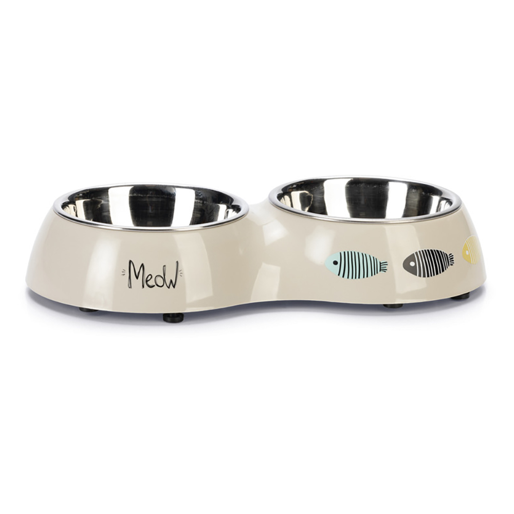 Gamelle double Karlie Yaren - capacité : 2x200 mL - pour chat