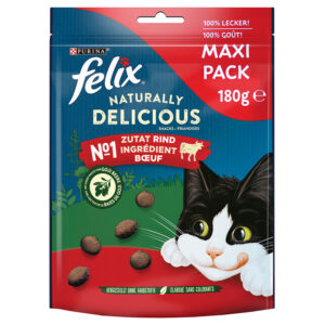 3x180g Friandises Felix Naturally Delicious bœuf