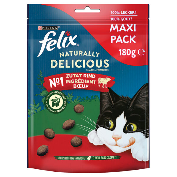 3x180g Friandises Felix Naturally Delicious bœuf
