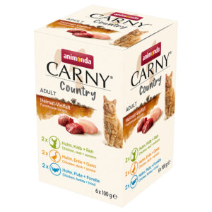 6x100g Animonda Carny Country Adult Multipack Heimat-Vielfalt (3 Sorten) Katzenfutter nass